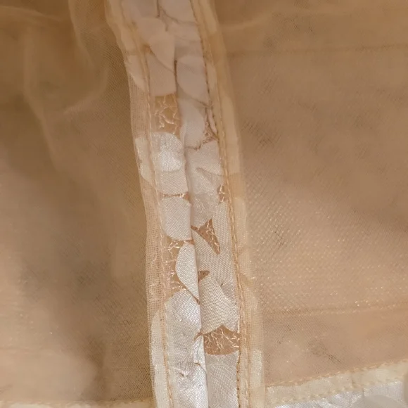 BCBGMaxAzria Ivory Lace Long Sleeve Dress 3D Flowers - Picture 14 of 16